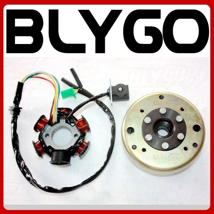 6 Pole Magneto Stator & Flywheel for GY6 125cc 150cc ATV Scooter