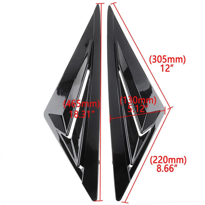 2 x Gloss Black Side Vent Window Louvers for Hyundai Elantra (2021-2024)
