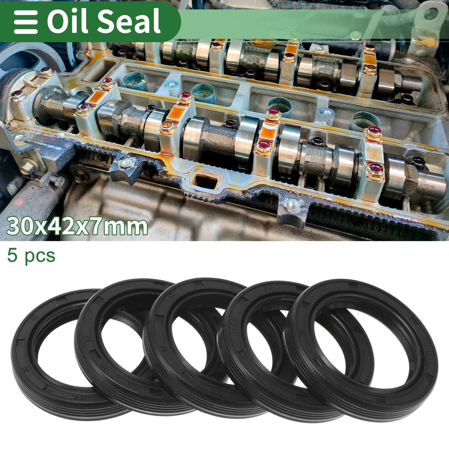Oil Seal / 30x42x7mm / Lip Seal Ring Rotary Shaft Seal NBR Rubber 5 Pcs for TG4