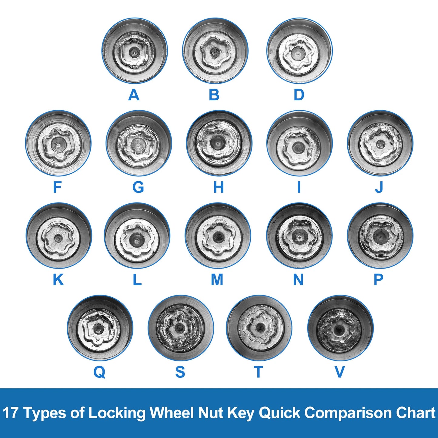 B Wheel Lock Lug Nut Anti-Theft Key Socket for Land Rover