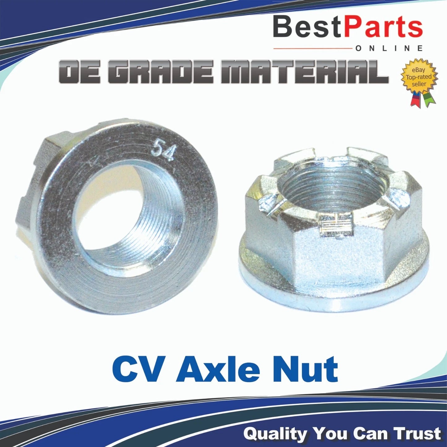 2 x CV Axle Nut M22x1.5 Self Lock & Castle Nut for MAZDA 3 (2010–2013)