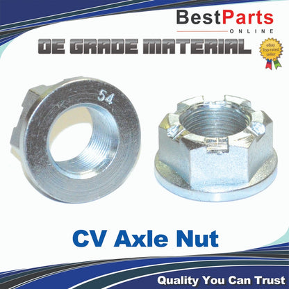 2 x CV Axle Nut M22x1.5 Self Lock & Castle Nut for MAZDA 3 (2010–2013)