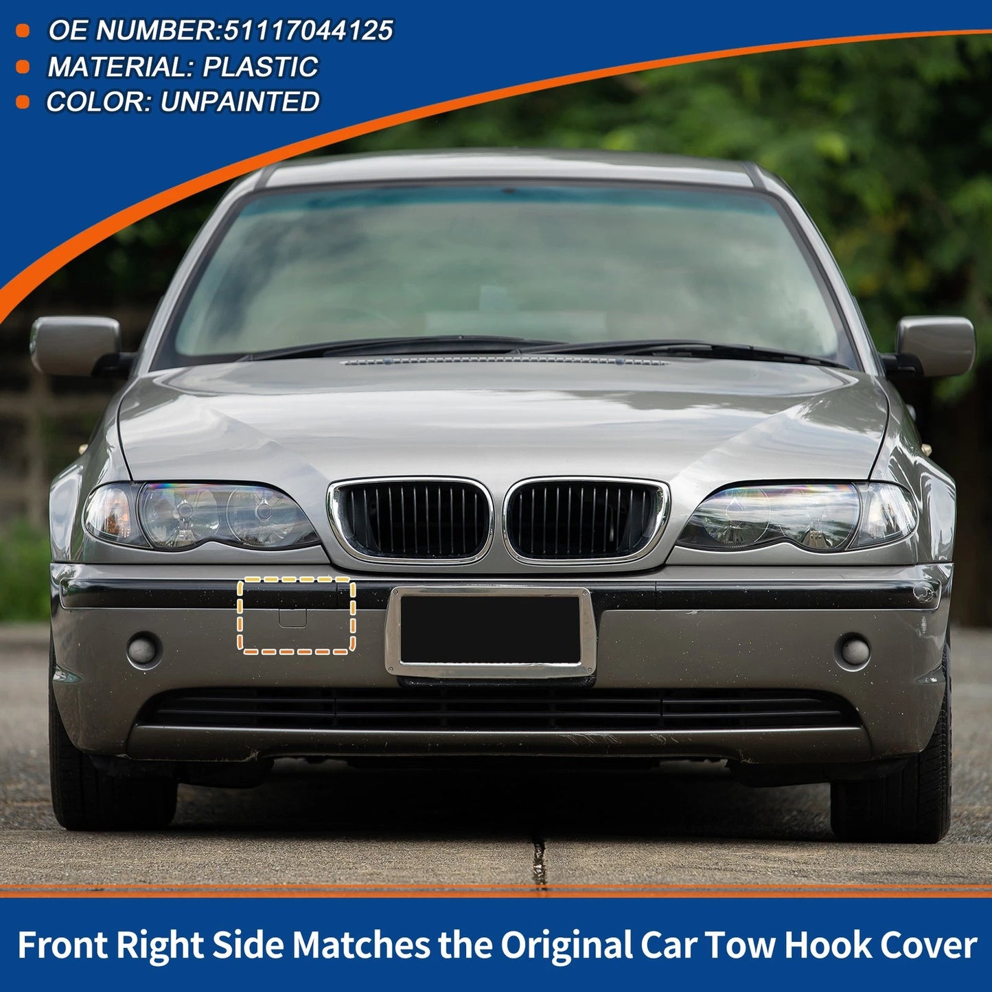 Tow Hook Cover for BMW 3 Series E46 (2001-2005)