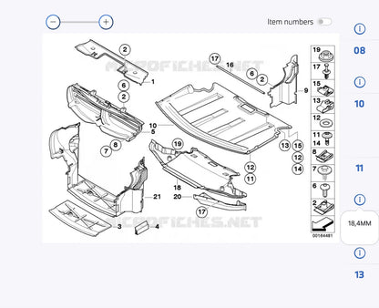 Under Tray Shield / 31x Clips for BMW 630i 650i 645i E63 E64 (2004–2010)