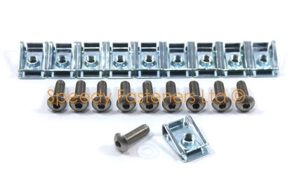 10 x Panel Fasteners C Clips Spire Clip & Bolts for Motorcycle Fairing