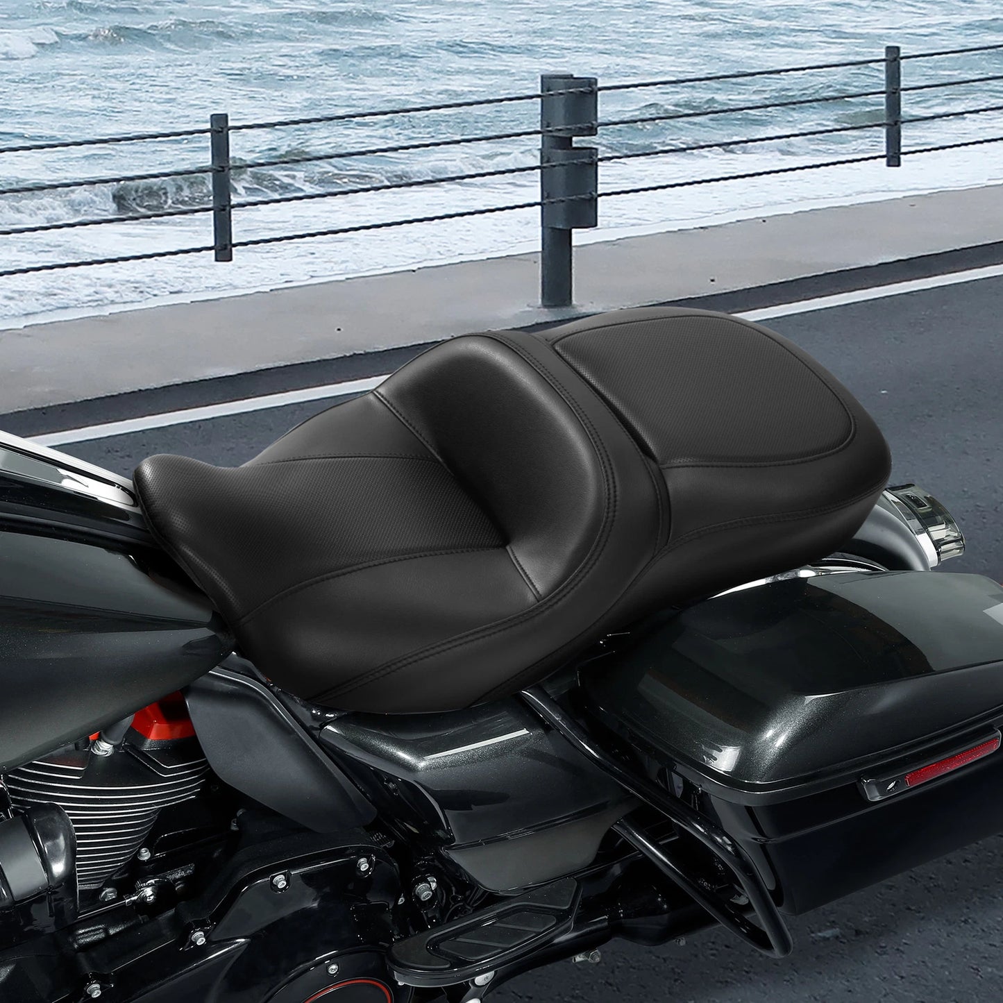 Rider Passenger Gel Seat for Harley Touring Road King Street Glide (2009-2023)