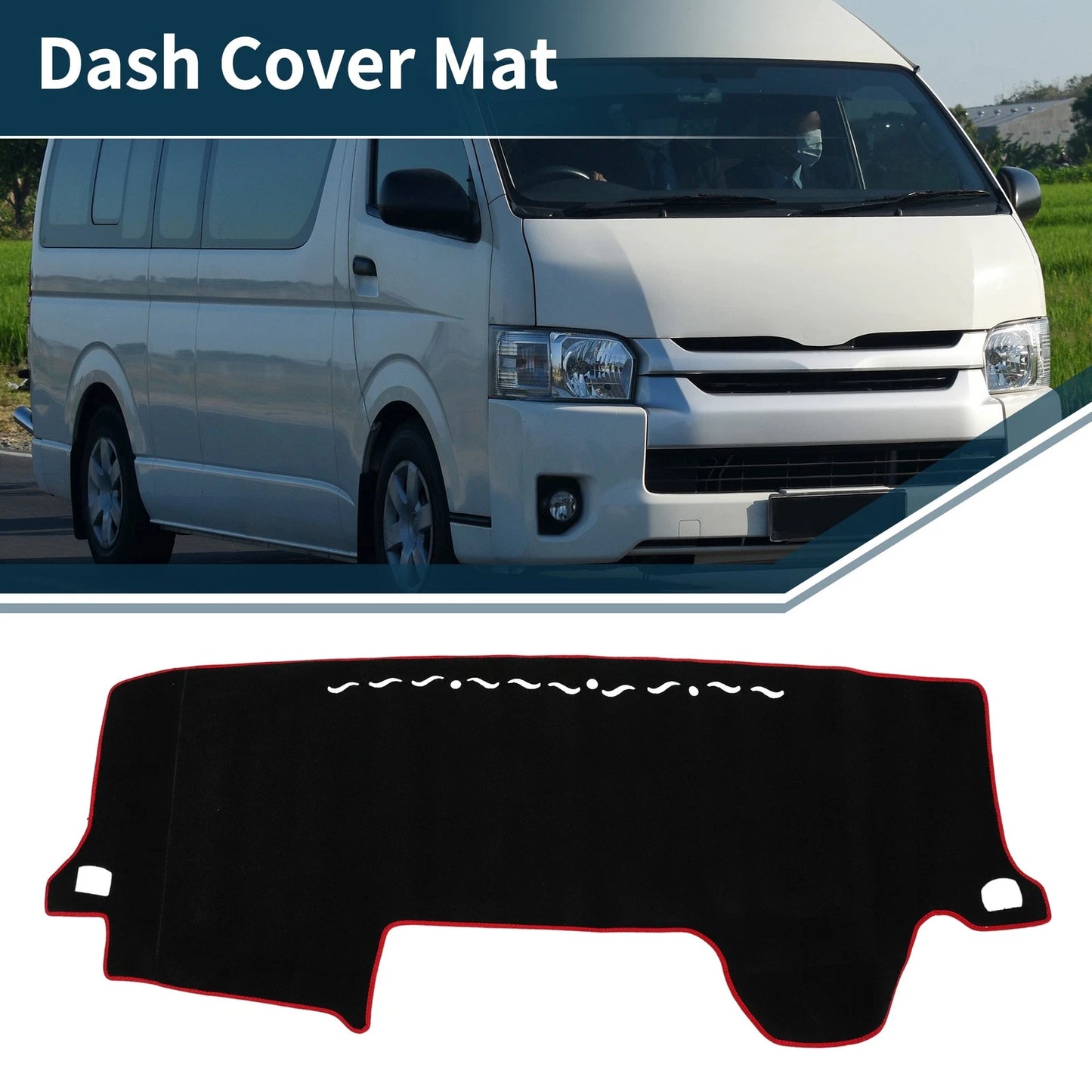 Dashboard Cover Mat for Toyota Hiace H300 Sun Protector Pad (2019-2023)