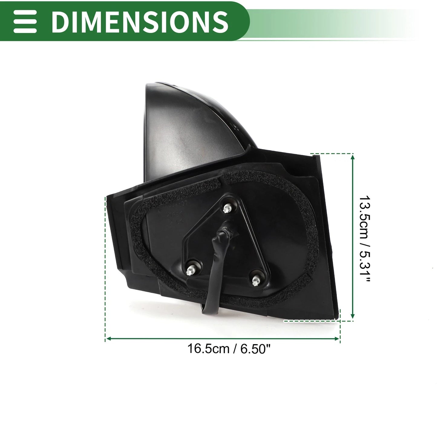 Left Side Door Mirror for Toyota Yaris Hatchback Manual Folding Gloss Black (2006-2011)