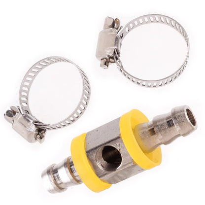 3/8" Fuel Line Pressure Gauge Sensor T-Fitting Adapter & Clamps for Car