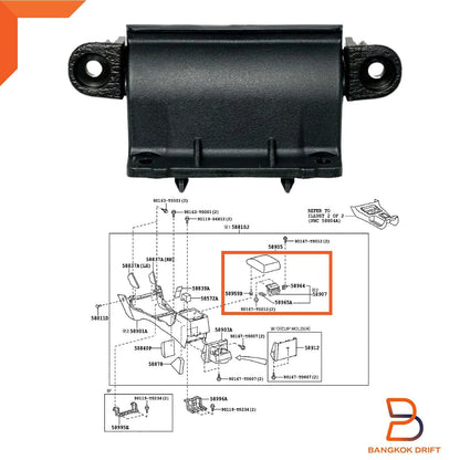 Genuine Armrest Console Box Hinge for Toyota Hilux Fortuner (2005-2015)