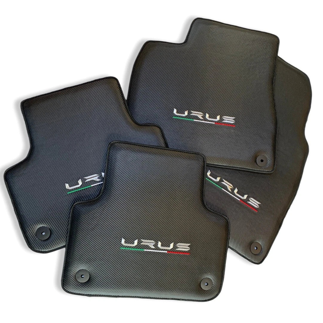 Floor Mats for Lamborghini URUS Carbon Leather Black 2018-2024