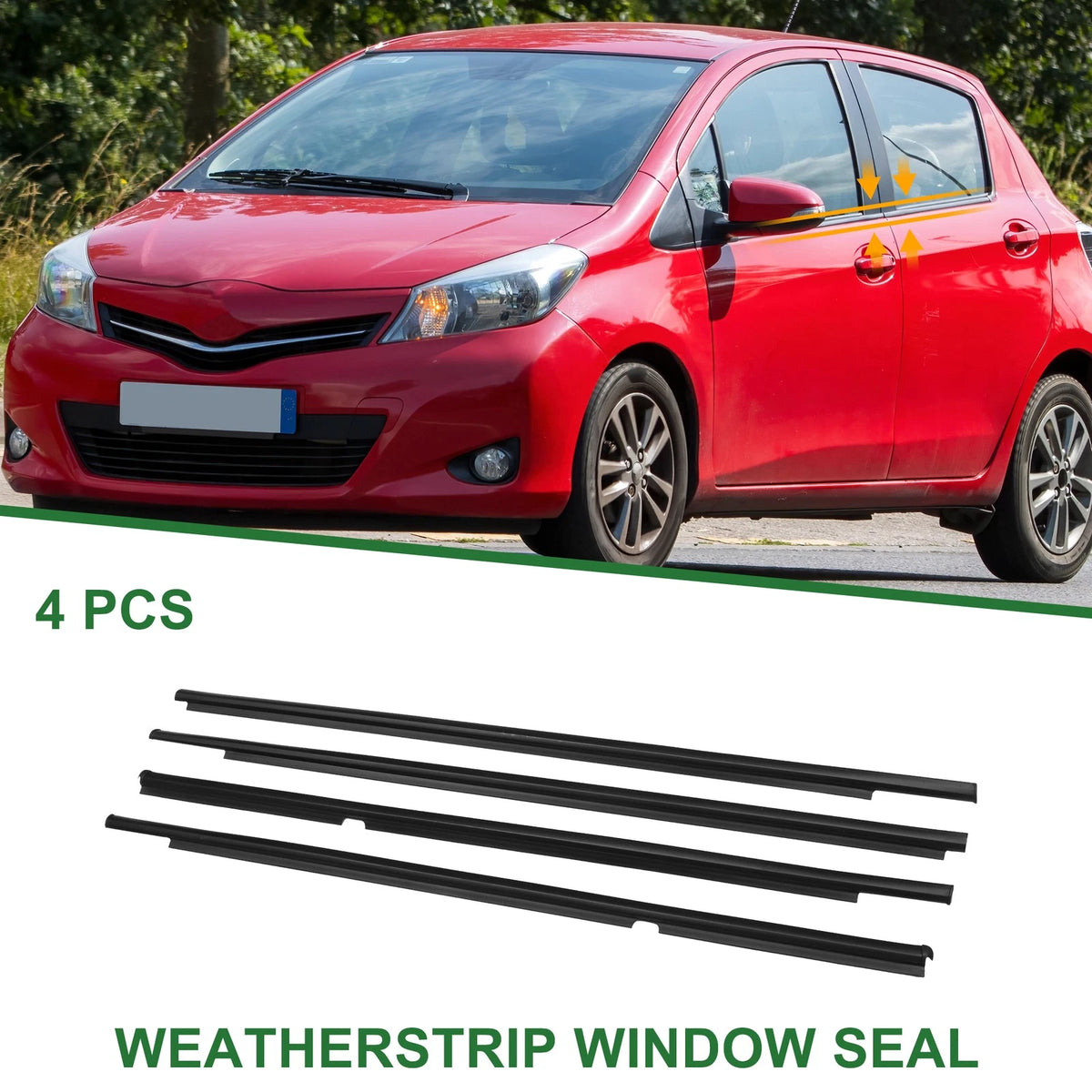 4 x Weatherstrip Window Seal for Toyota Yaris (2006-2011)