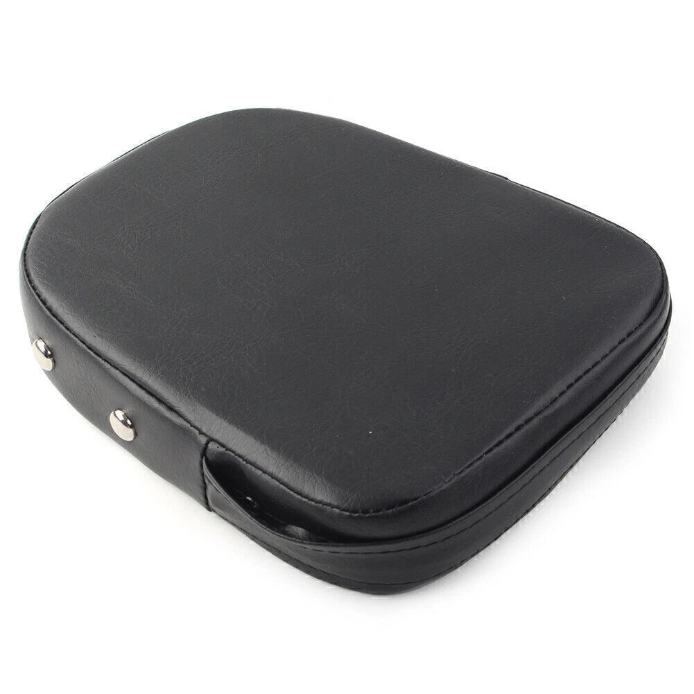 Black Backrest Sissy Bar Cushion Pad for Harley & Suzuki Motorcycles
