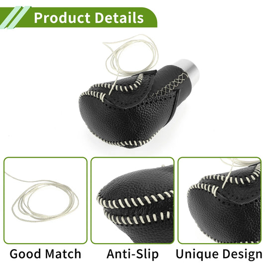 1 Pc Gear Shift Knob Cover for Toyota CH-R (2018-2022) Pebbled Black Beige