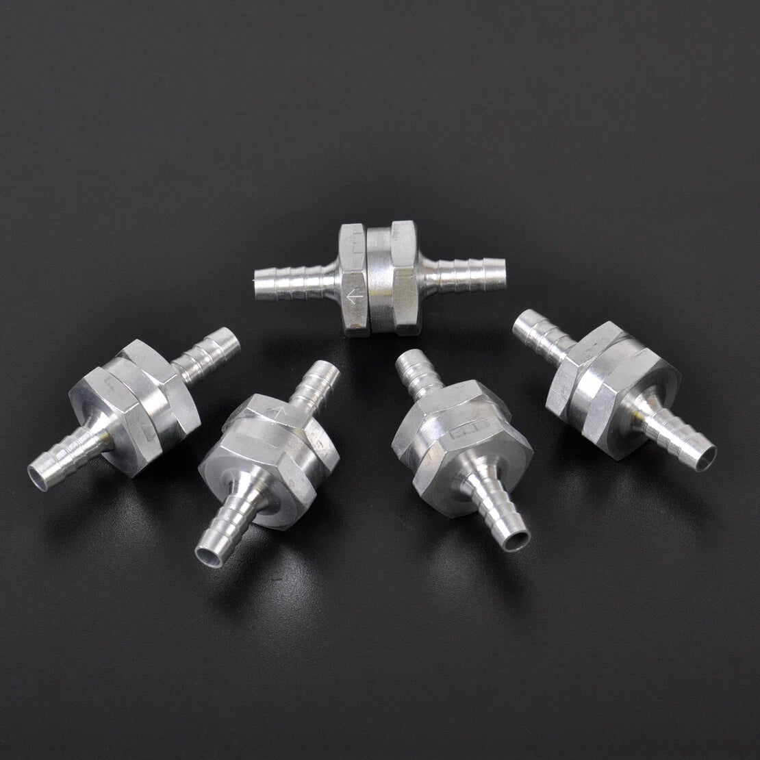 5 x 6mm 1/4" Non-Return Check Valve for Fuel Petrol Diesel Aluminum