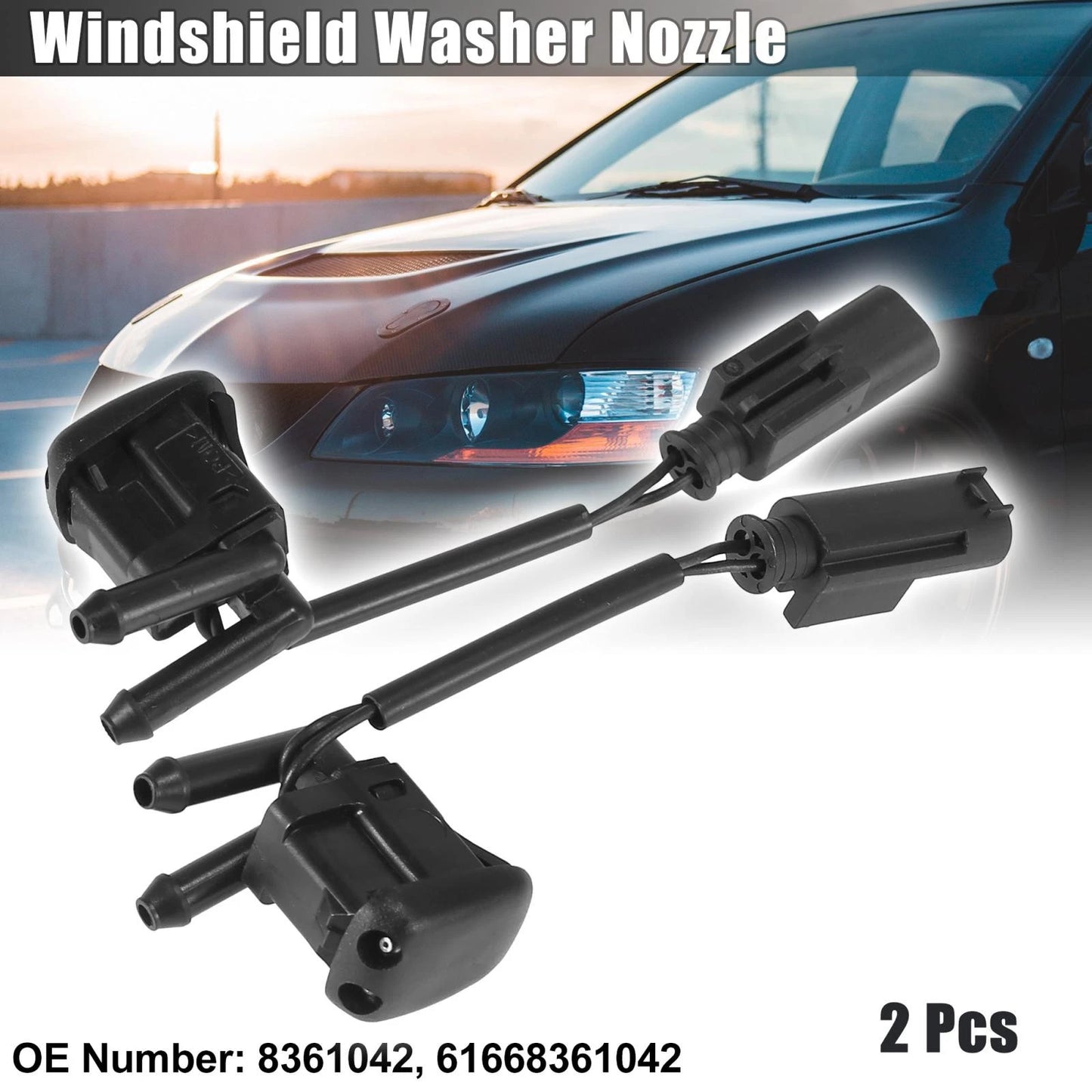 2 x Windshield Washer Nozzles with Heating for BMW 5 Series E39 (1997-2003)