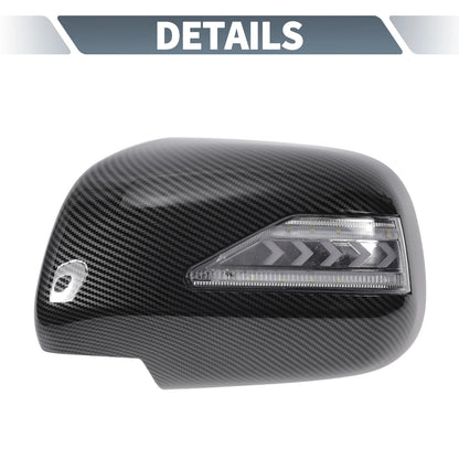Rearview Mirror Cover Overlay 2 x Black Carbon Fiber for Lexus RX330 RX350 (2003)