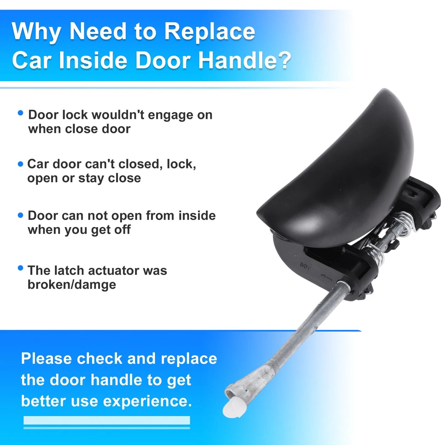 Rear Left Passenger Side Door Handle for Peugeot 206 (1998-2009)