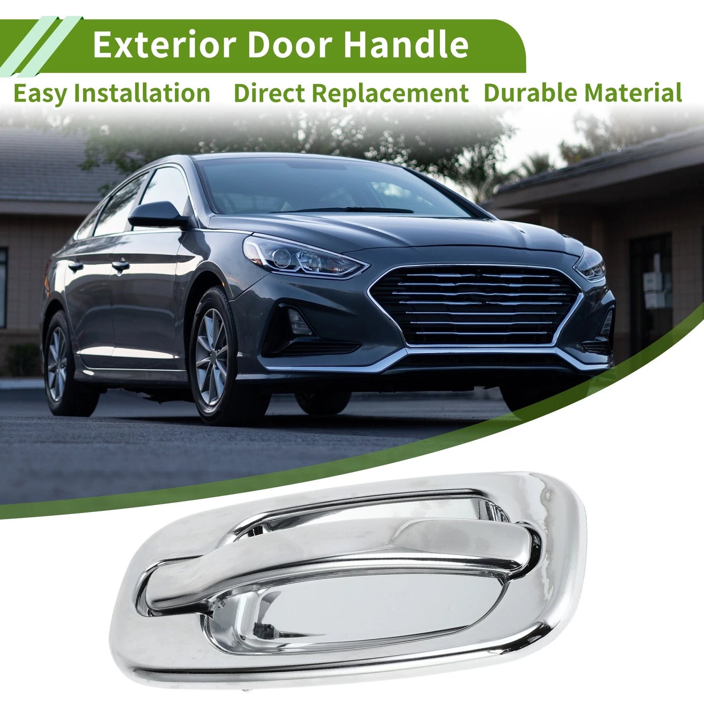 Exterior Door Handle for Chevrolet & GMC Models Silver Tone Rear Right