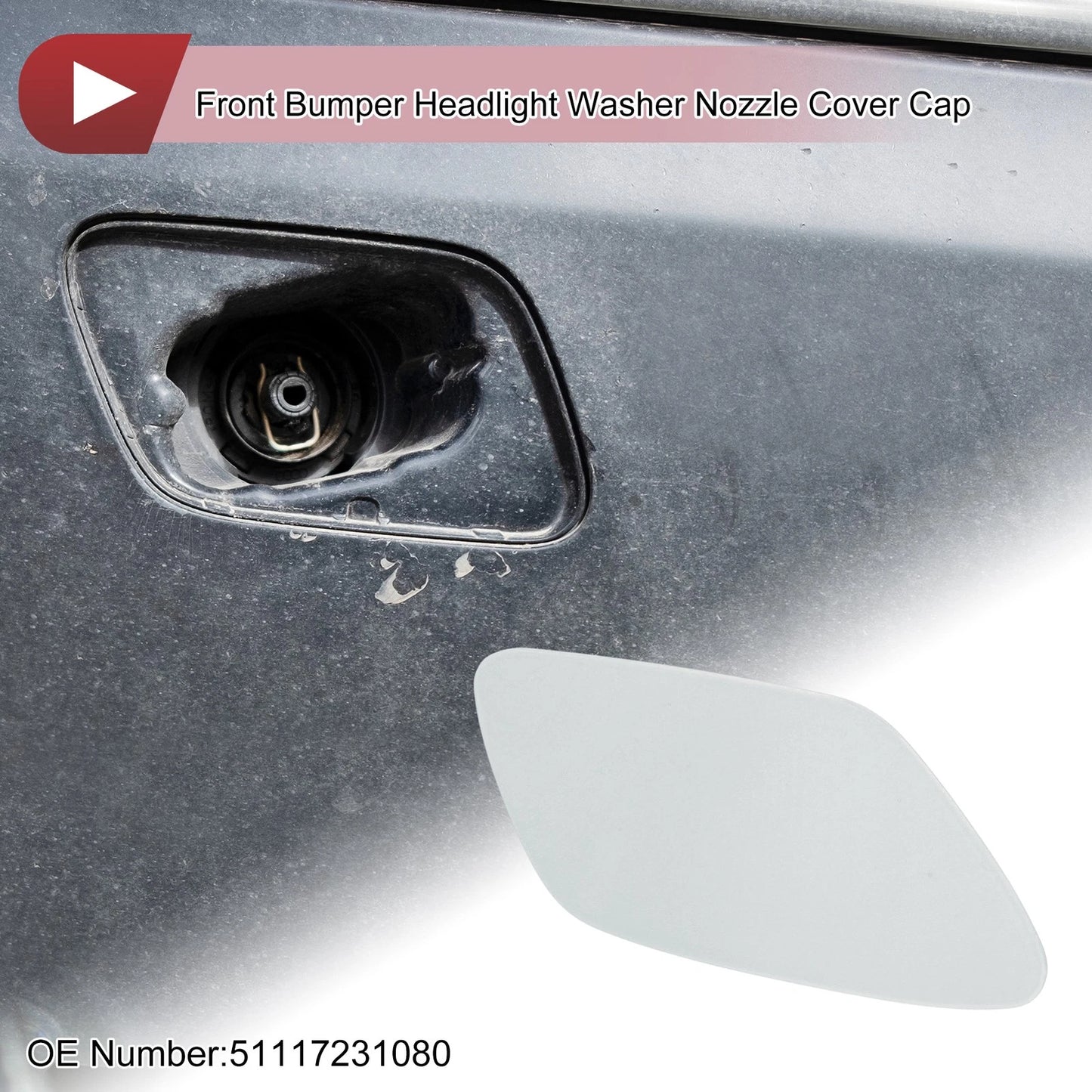 Bumper Trim Nozzle Cover for BMW Z4 (2009-2016) Silver Tone