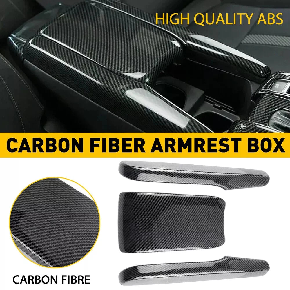 Carbon Fiber Look Interior Central Armrest Box Panel for 2016-2021 Honda