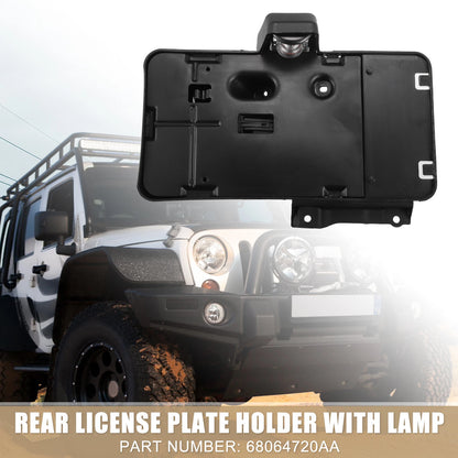 License Plate Holder with Lamp for Jeep Wrangler JK (2007-2018)