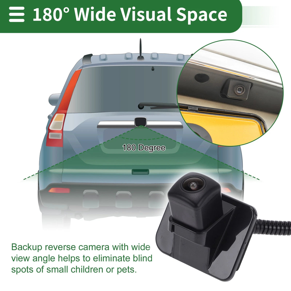 Rear View Camera 120-180 Degree for Honda Accord Sedan (2013-2017)