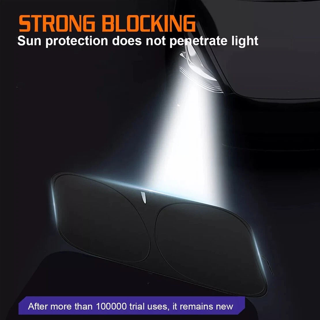 Foldable UV Heat Block Sunshade Cover for Car Windshield (Fits Various Models)
