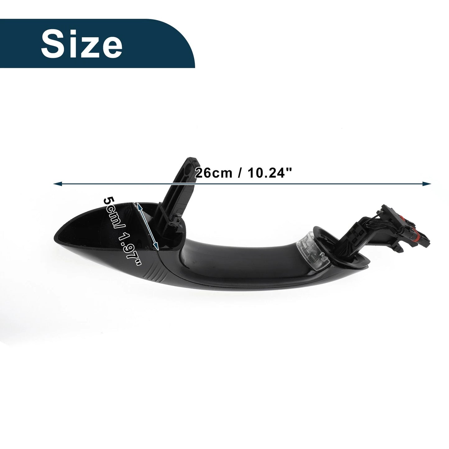 Rear Right Exterior Door Handle for BMW F07 F10 (2010-2017) Black Silver Tone