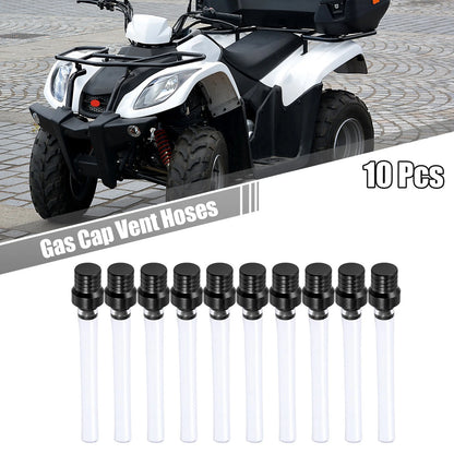 10pcs Gas Fuel Cap Air Vent Hose Breather OneWay Clear Tube Black for Motorcycle