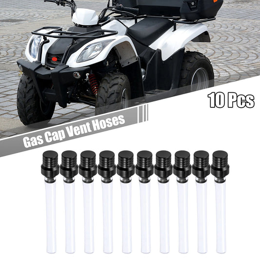 10pcs Gas Fuel Cap Air Vent Hose Breather OneWay Clear Tube Black for Motorcycle