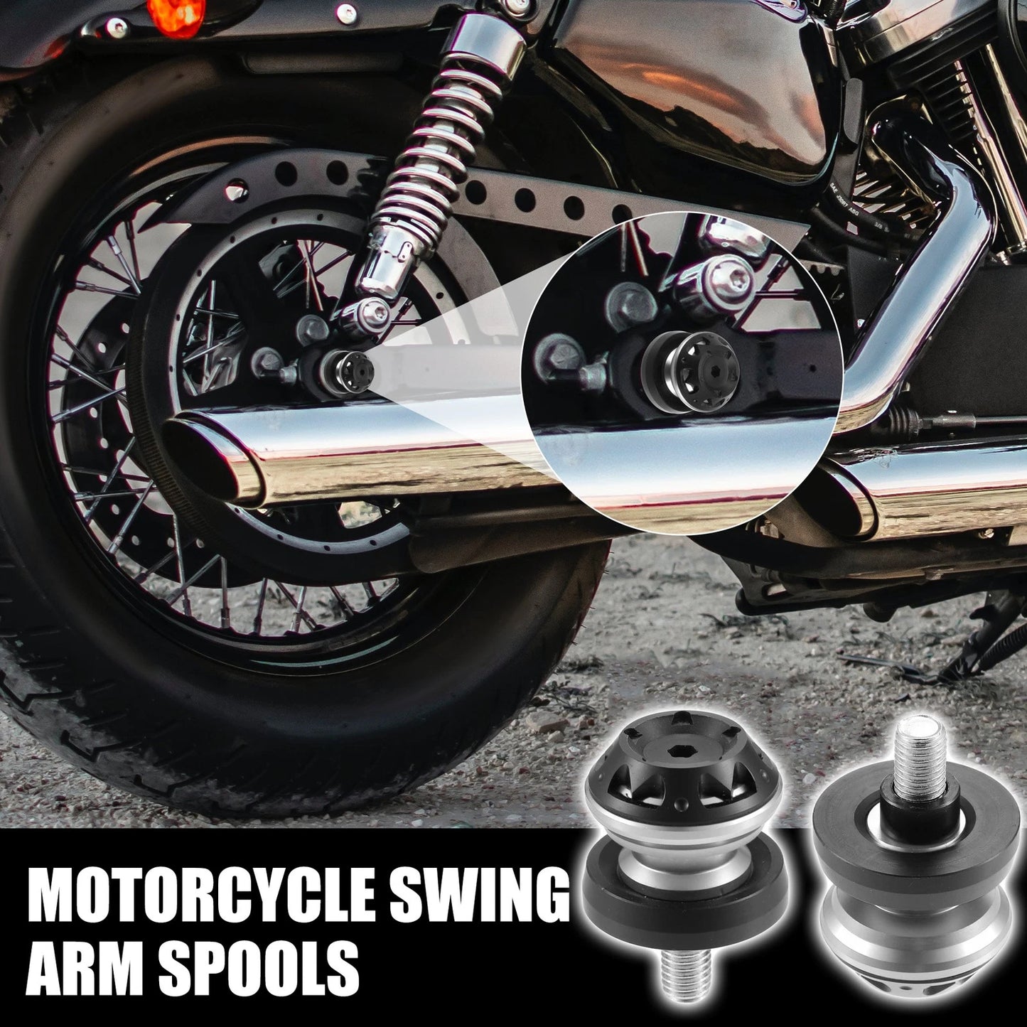 2 x Swing Arm Spools Aluminum Alloy for Motorcycle