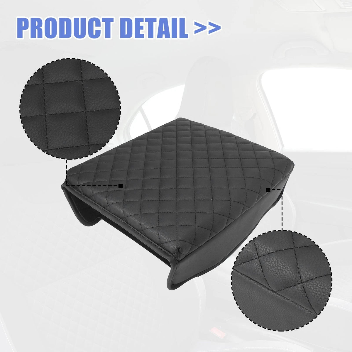 Car Center Console Lid Armrest Cover for Ford F-150 (2015-2018) Black