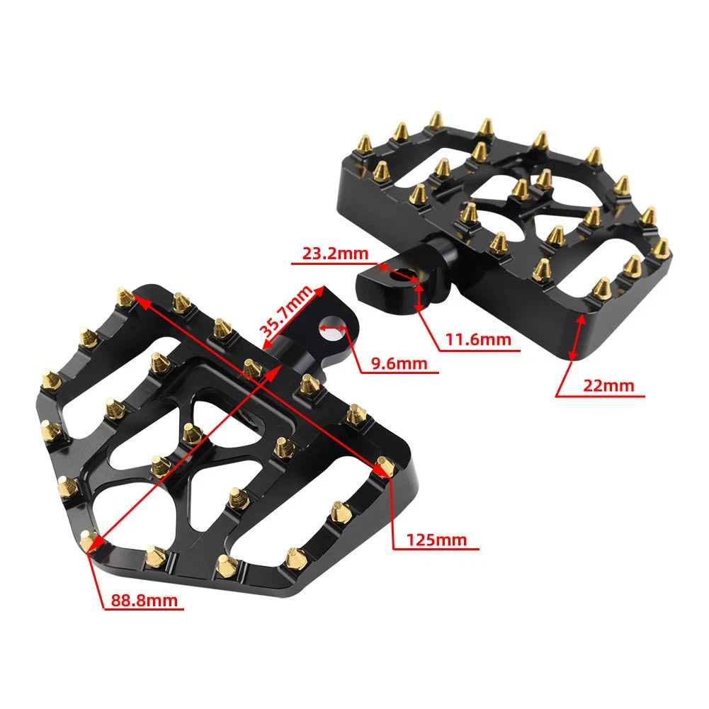 Wide Foot Pegs MX Style Floorboard for Harley Touring & Sportster (2000-2023)