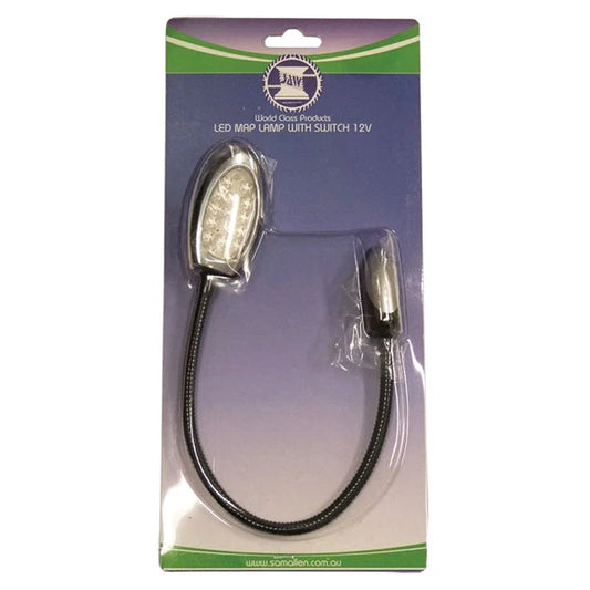 LED Flexible Gooseneck Reading Chart/Map Light & Switch for Boat/Caravan 12V