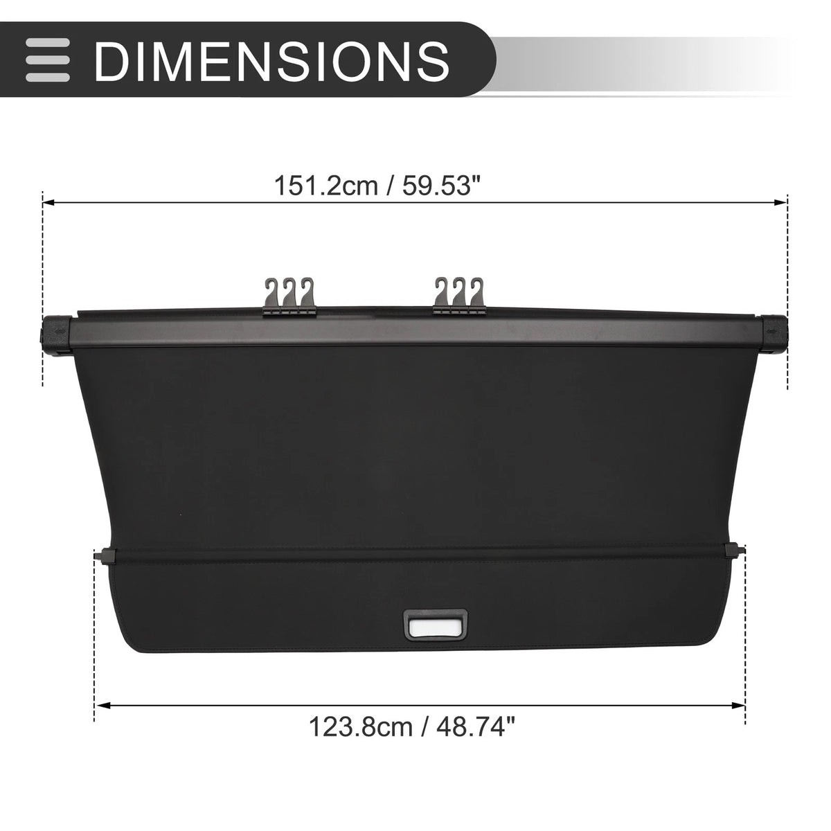 Retractable Cargo Cover for Honda Pilot 2016-2022 5 Seater 2 Row Black
