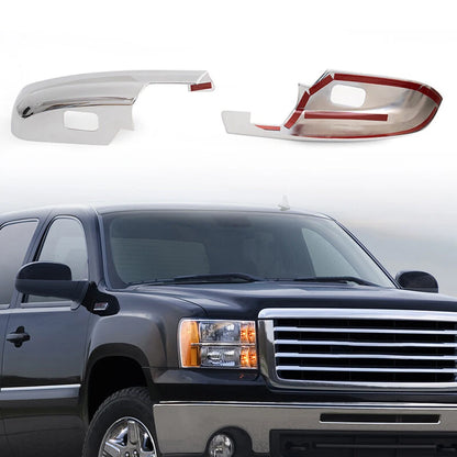 Chrome Lower Half Mirror Covers for 07-13 Chevy GMC Sierra Yukon XL (2007-2013)