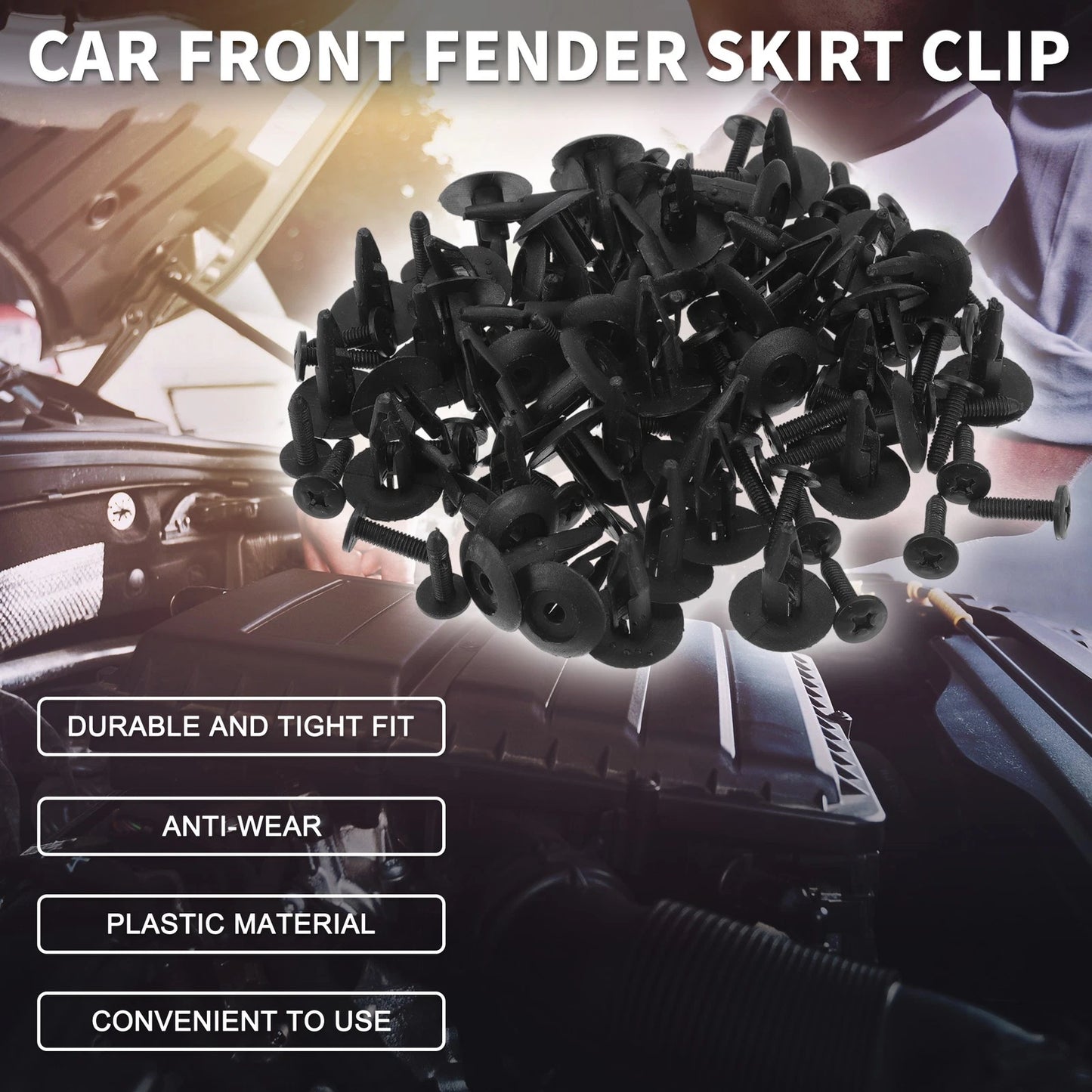Front Fender Skirt Clips 2 x for Ford Edge, Escort (2007-2014, 1981-2003)