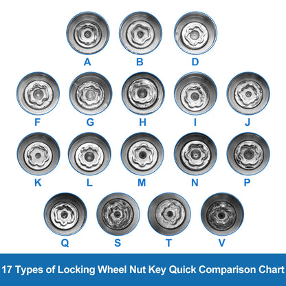 V Wheel Lock Lug Nut Anti-Theft Key Socket for Land Rover