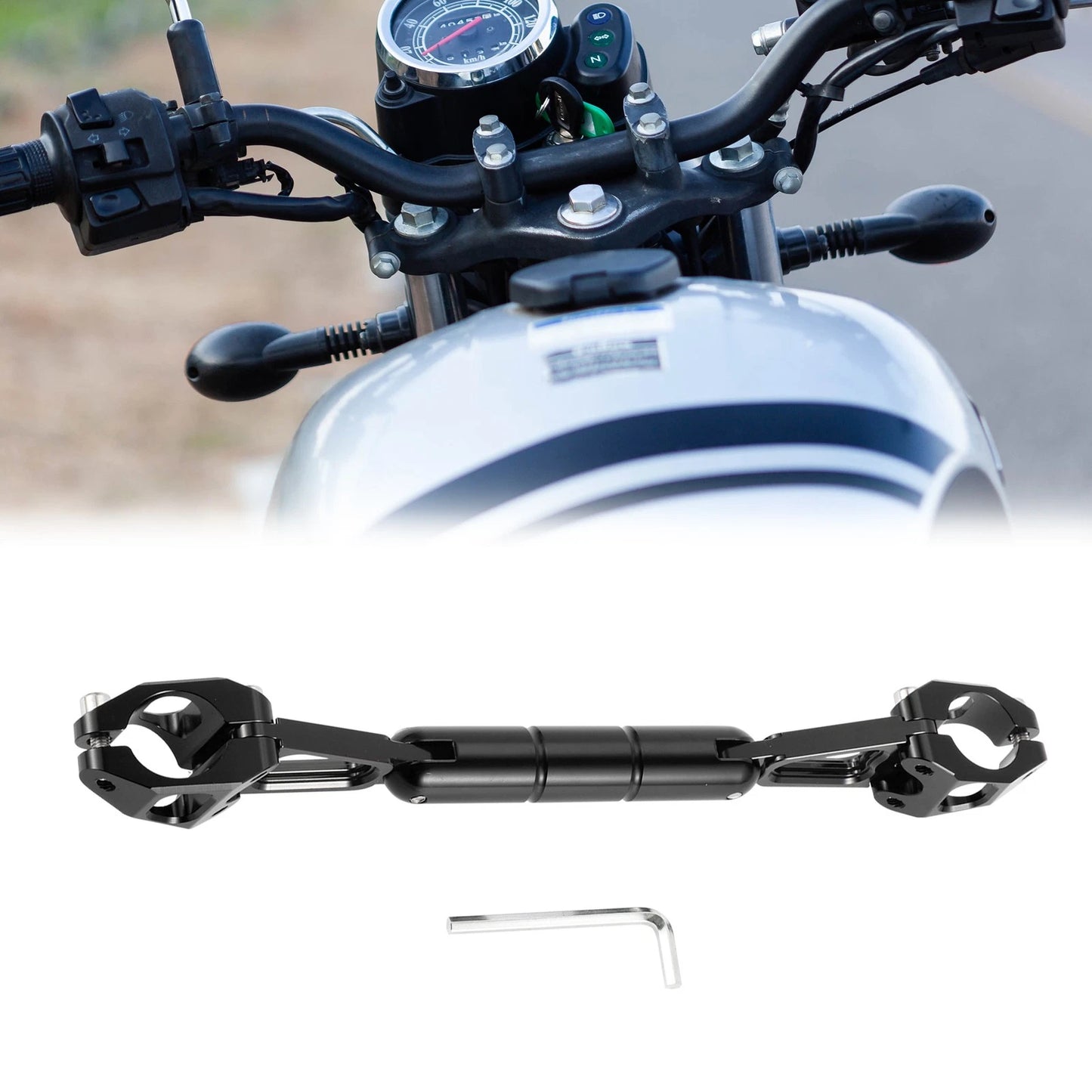 Cross Bar / 1 Set / Adjustable Handlebars for Motorcycle Black