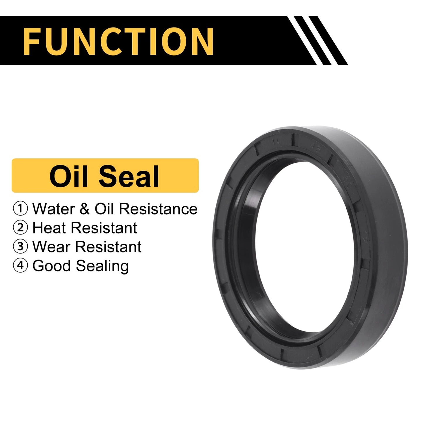 Oil Seal 45x60x12mm NBR Rubber Rotary Shaft Seal Black 5 Pcs