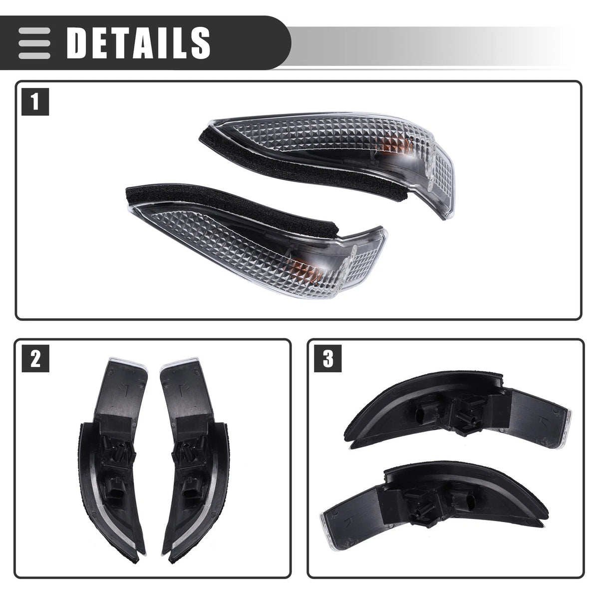 Rear Turn Signal Light for Toyota Corolla (2014) - Black Plastic 1 Set