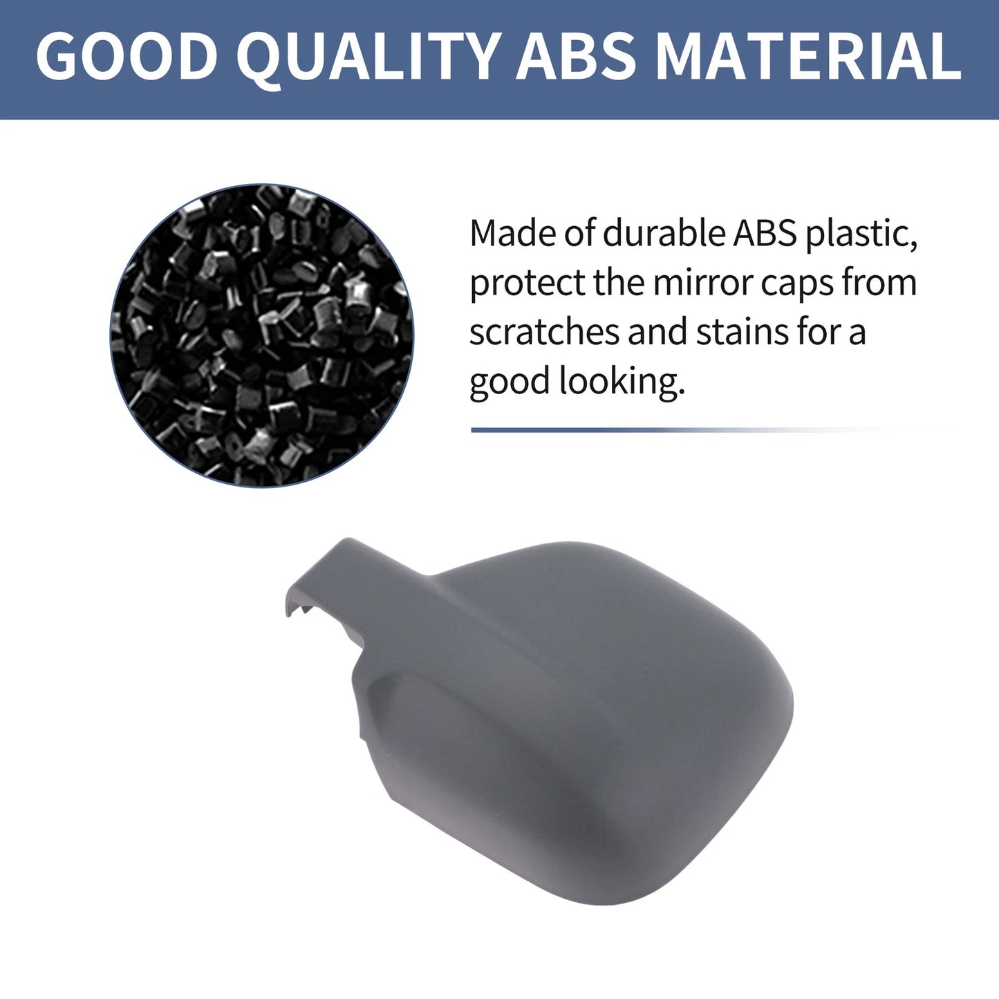 Left Passenger Side Mirror Cover Cap Grey for Citroen Berlingo (2013-2019)