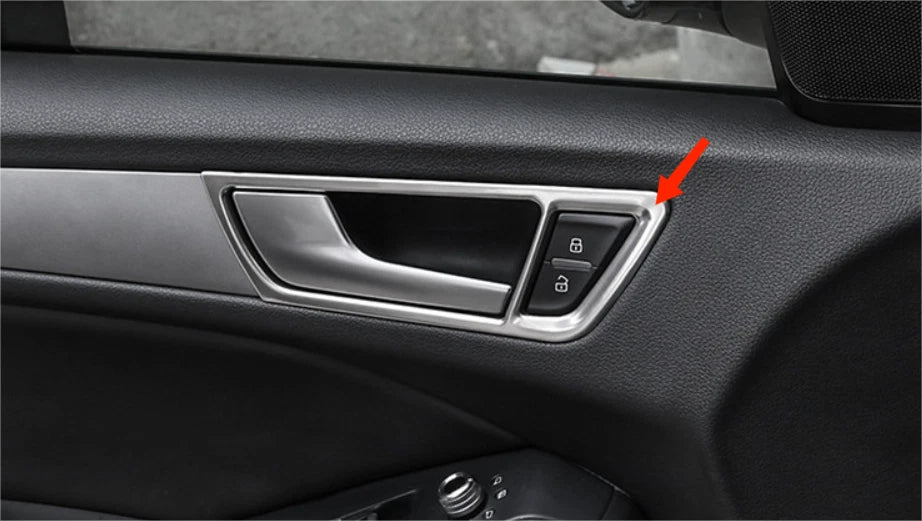 Steel Matte Inner Door Handle Frame Cover Trim for Audi Q5 (2009-2016) 4 x pcs