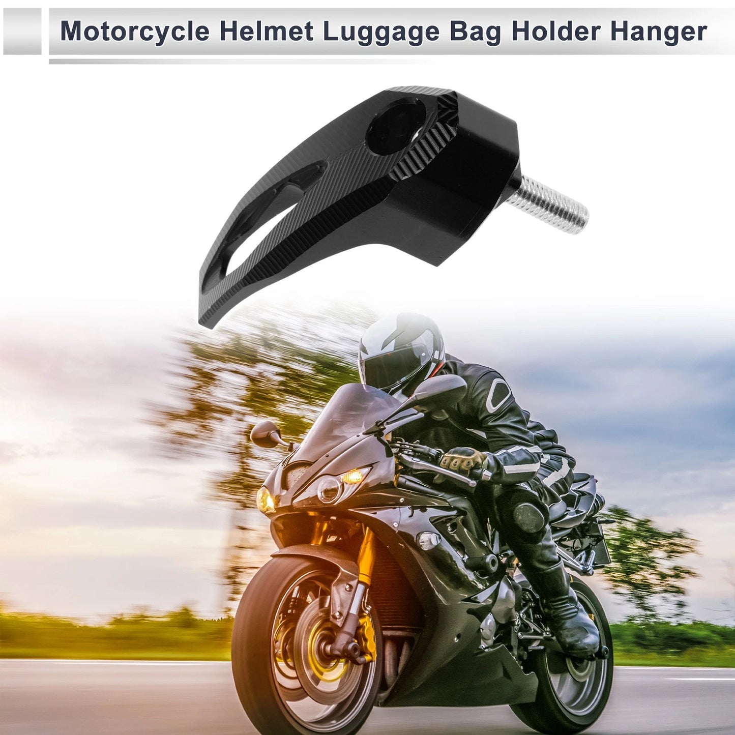 Rectangle Aluminum Alloy Motorcycle Hanging Hook Screw Hexagon Wrench for Black