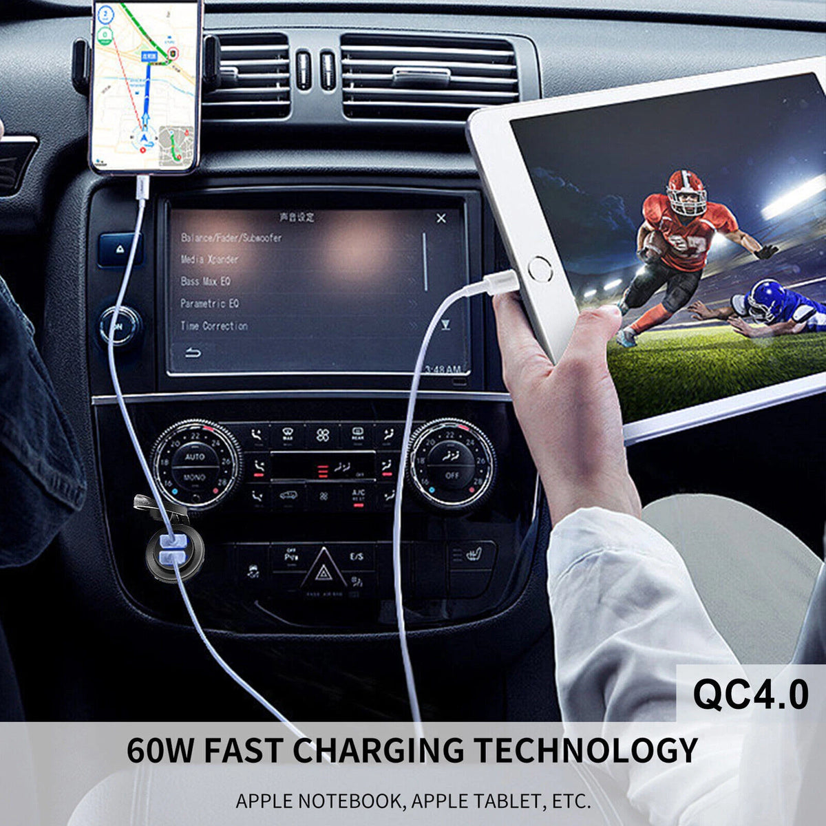 60W QC4.0 Phone Charging Holder for Motorcycle F2 (2020-2023)