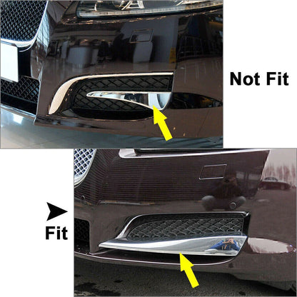 Black Front Bumper Side Grille Insert Covers for Jaguar XF (2012-2015)