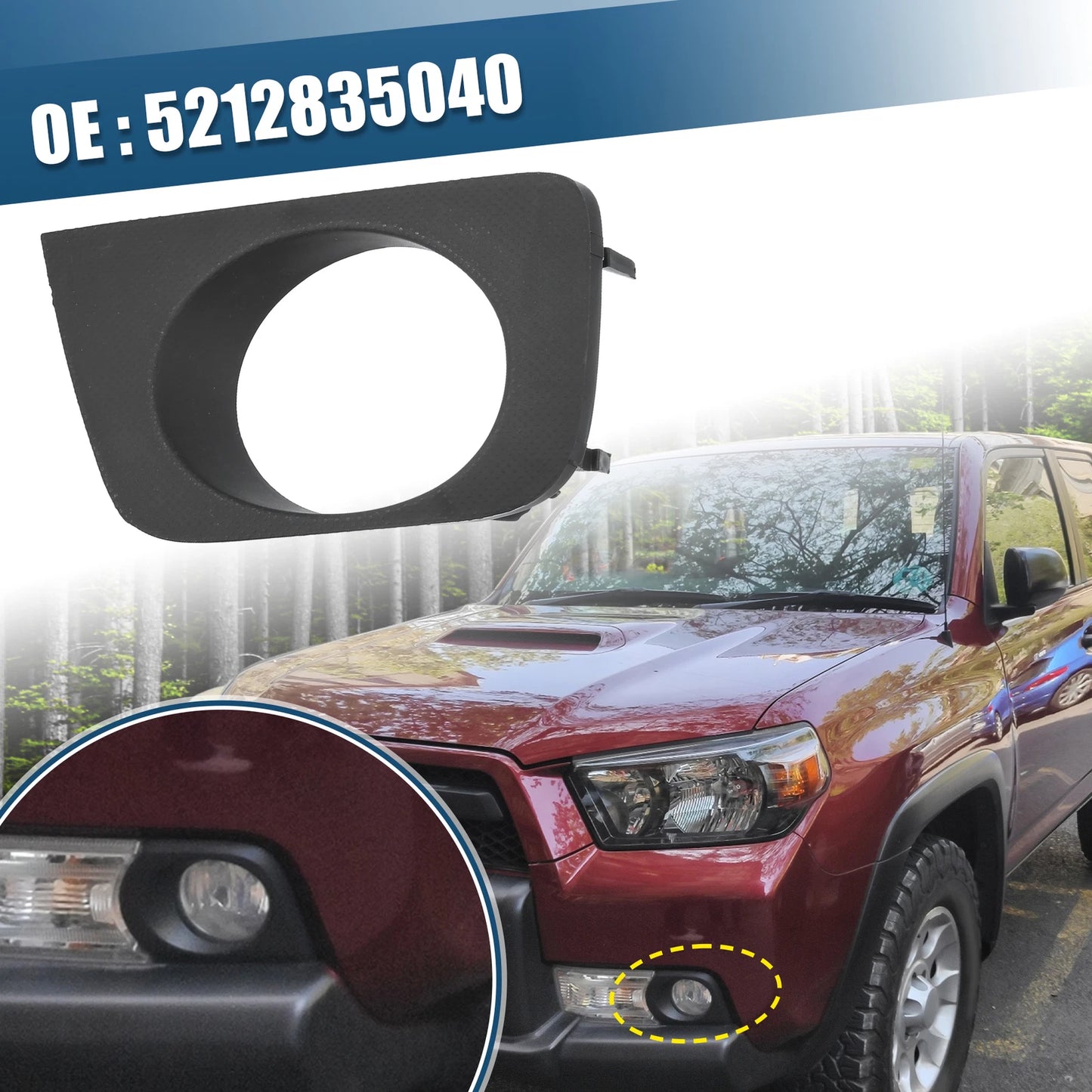Front Left Fog Light Grille Cover Trim for Toyota 4Runner 2006-2009