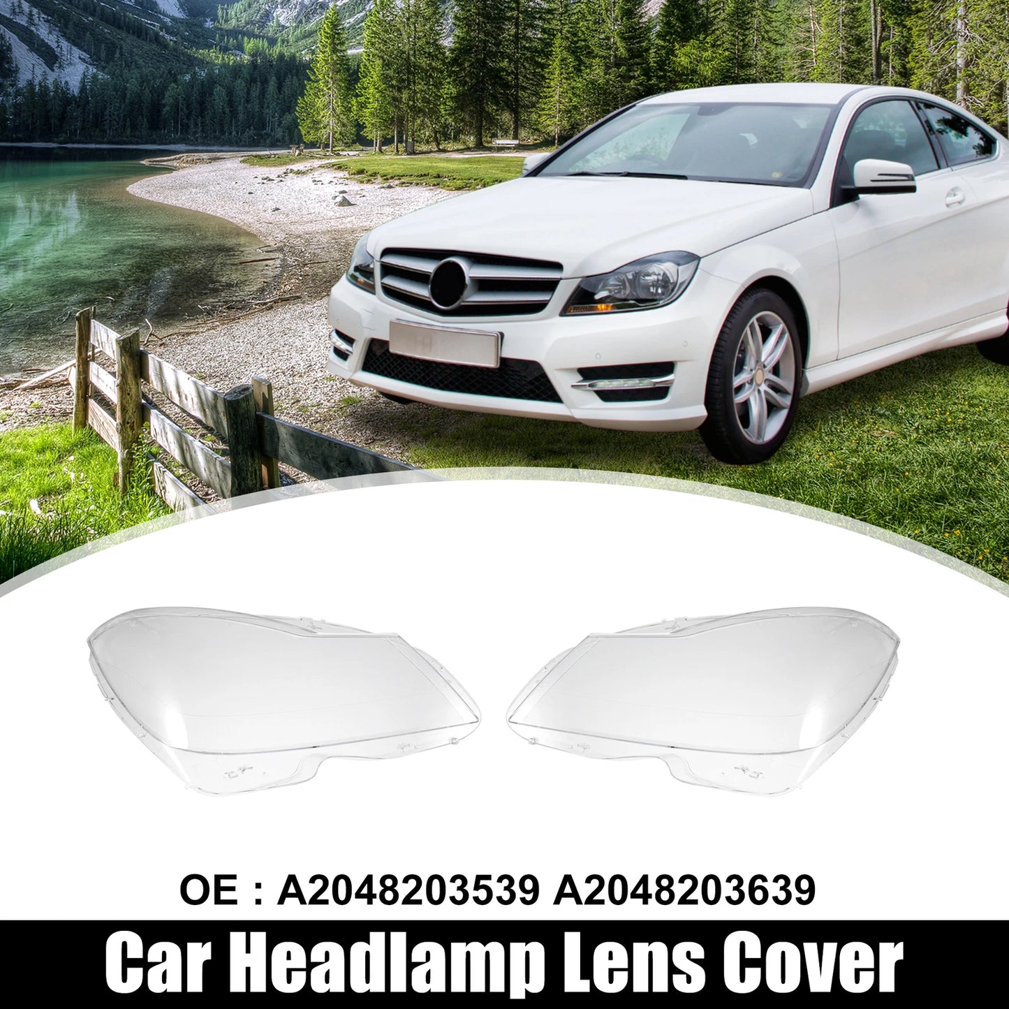 Front Headlamp Lens Cover for Mercedes Benz C Class W204 (2007-2014)