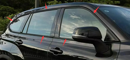 Steel Window Side Frame Black Molding Cover Trim for Toyota Highlander (2020-2023)